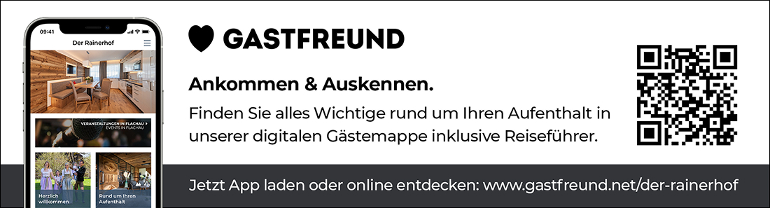 Informationen für Ihren Aufenthalt im Rainerhof über die Gastfreund-App