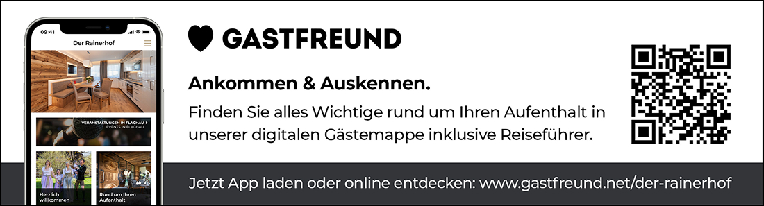 Informationen für Ihren Aufenthalt im Rainerhof über die Gastfreund-App
